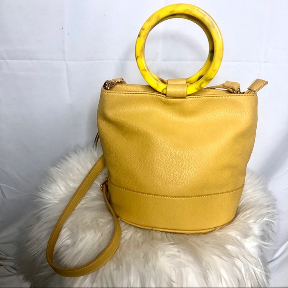 Free People Handbags - Free People Moda Luxe Yellow Bucket Bag